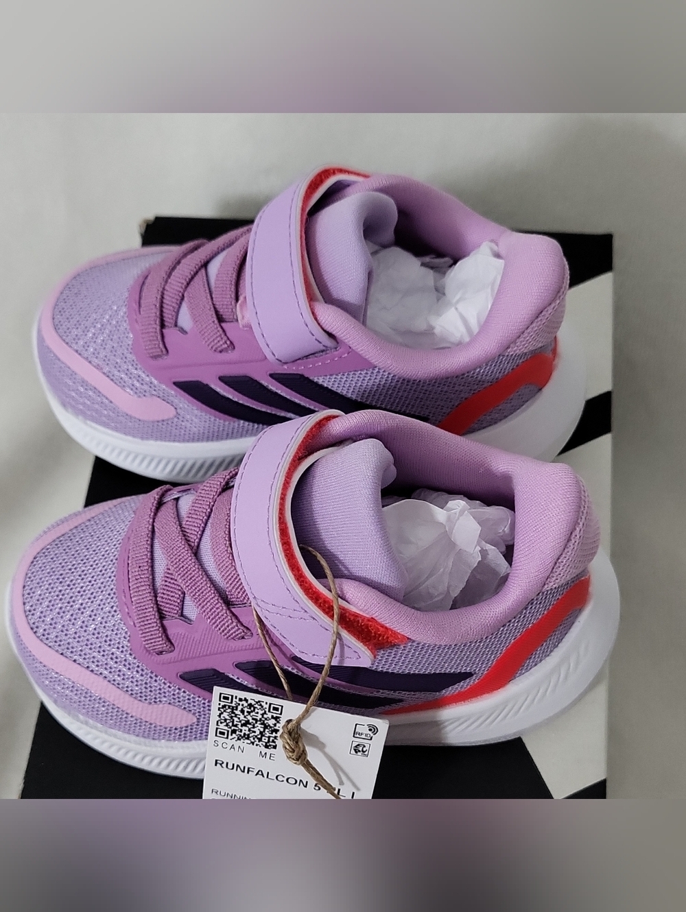 Adidas Runfalcon 5 EL I Kids Athletic Sneakers Purple US Size 5K Mesh Breathable - Picture 7 of 8